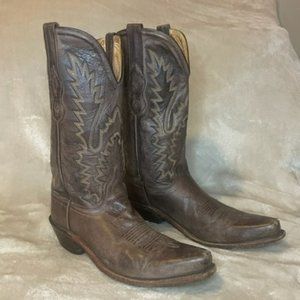 Brown Old West Vineyard Snip Toe Cowboy Boots - Size 8
